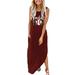 Summer Dress For Women Baseball Mom Gift Tshirt Dresses Graphic Printed Casual Maxi Dress Long Sundress Top Dress for Women J Gee Dresses