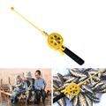 Fairnull Outdoor Kids Portable Ice Fishing Rod Plastic Pole With Reels Wheel Accessory