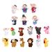 Finger Puppets 18pcs Educational Toys Finger Puppets Story Time Finger Puppets 12 Animals(Mixed Style) & 6 People Family Members Play House Accessories
