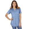 Plus Size Women's Short-Sleeve Notch-Neck Tee by Woman Within in French Blue Flowers (Size L) Shirt
