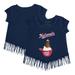 Girls Toddler Tiny Turnip Navy Washington Nationals Sundae Helmet Fringe T-Shirt