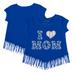 Girls Toddler Tiny Turnip Royal Texas Rangers I Love Mom Fringe T-Shirt