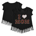 Girls Youth Tiny Turnip Black San Francisco Giants I Love Mom Fringe T-Shirt