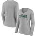 Women's Fanatics Branded Gray Tulane Green Wave Basic Arch Long Sleeve V-Neck T-Shirt