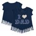 Girls Youth Tiny Turnip Navy Atlanta Braves I Love Dad Fringe T-Shirt