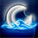 Urban Outfitters Wall Decor | Neon Moon Ocean Wave Paradise Bedroom Outdoor Indoor Japanese Anime Wall Decor | Color: Blue/White | Size: Os