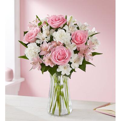 1-800-Flowers Seasonal Gift Delivery Cherished Blooms Bouquet W/ Clear Vase