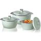 Nyra Jaypee Insulated Casserole Dishes with Lid | Serving Pot | Food Warmer | Thermal Pot for Food | Soup | Salad | Stainless Steel Food Container | Set of 3 | 1, 1.5, 2 Litre (Green)