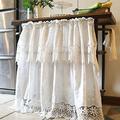 ELLENS White Lace Embroidery Hollow Flower Farmhouse Curtains,Shabby Chic Layered Curtain for Bedroom,Small Half Curtains for Kitchen Bathroom Children’s Room (Size : WxH 100x85cm/39x33inch)