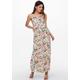 Maxikleid ONLY "ONLWINNER S/L MAXI DRESS NOOS PTM", Damen, Gr. 34 (XS), N-Gr, bunt (cloud dancer aop:blurry flower), Jersey, Obermaterial: 97% Polyester, 3% Elasthan, gemustert, modisch, regular fit knöchellang, Rundhals, ohne Ärmel, Kleider, mit...