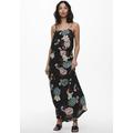 Maxikleid ONLY "ONLWINNER S/L MAXI DRESS NOOS PTM" Gr. 34 (XS), N-Gr, schwarz (black aop:field of flower) Damen Kleider Lange