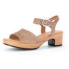 Sandalette GABOR "KRETA", Damen, Gr. 40, beige, Veloursleder, modisch, Schuhe, Blockabsatz, Sommerschuh, Riemchensandale mit Glitterdruck, Weite G