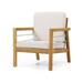 Mellie Acacia Wood Outdoor Club Chair with Cushions Teak and Beige