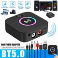 NFC Bluetooth Receiver Wireless 3.5mm Jack Bluetooth 5.0 Receiver AUX NFC to 2 RCA Audio Stereo Adapter