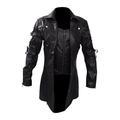 GWAABD Slim Fit Bomber Jacket Men Vintage Leather Jacket Biker Motorcycle Zipper Long Sleeve Coat Top Blouses