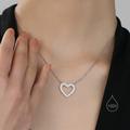 Open Heart Cz Necklace in Sterling Silver, Silver Or Gold, Necklace, Sparkly