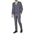 Light Grey With Blue Windowpane Check Ivy League Suit Jacket 38R Grey