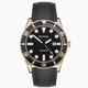 Sekonda Sekonda Ocean Men's Watch | Rose Gold Alloy Case & Black Leather Strap with Black Dial | 30138