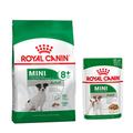 12x85g Adult + 8 kg Mini Adult 8+ croquettes Royal Canin Size - Nourriture pour chien