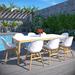 International Home Miami Amazonia Outdoor Dining Set | 85 W x 40 D in | Wayfair WF_SLCT215WT_8CONCSD WT_OUT