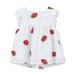 TAIAOJING Toddler Summer Dresses for Girls Baby Floral Strawberry Embroidery Sleeveless Lace Dresses Fashion Fly Sleeve Swing Tops Dress 0-6 Months