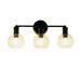 Radiance Goods Transitional Matt Black 3 Light Vanity Bath Light 22 Wide