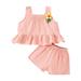 ZHAGHMIN Girls Romper Dress Toddler Girls Summer Sleeveless Flower Prints Tops Vest Shorts 2Pcs Outfits for Children Clothes Swaddles for Girls Womens Checke Outfit Crop Top Hoodie Pants Set Baby Cl