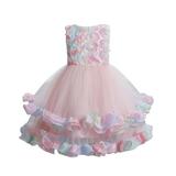 2DXuixsh Lavender Dress Baby Toddler Girls Dress Skirt Princess Dress Flower Dress Wedding Dress for Children Clothes Fashion Party Dress Shoes for Girls Pink Size 110