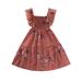 2DXuixsh Tulle Lace Girl s Casual Dress Summer Scoop Neck Sleeveless Flowy Print Plain Sundress Dress Long Sleeve Shirt Dress 4T Dresses for Girls Red Size 9Y