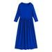 2DXuixsh Girls Size 10 Christmas Dress Toddler Girl Long Sleeve Scoop Neck Soild Loose Casual Daily Wear Long Maxi Princess Dress Big Girl Size 12 Dresses Blue Size 130