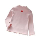 ZHAGHMIN Red Shirt for Girls Kids Toddler Baby Girls Spring Heart Print Cotton Ruffle Long Sleeve Knitted T Shirt Pullover Tops Clothes Baby Tee Shirts Girls Girls Heart Shirt Long Sleeve Girls 14-1