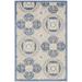 Blue/Gray Rectangle 2'8" x 4' Indoor/Outdoor Area Rug - Bungalow Rose Massaline Rectangle Floral Machine Woven Polypropylene Area Rug in 48.0 x 32.0 x 0.25 in blue/green/navyMetal | Wayfair