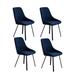 Corrigan Studio® Krisan Modern Accent Chair Cushion Seat w/ Metal Legs for Living Room Wood/Upholstered in Blue | Wayfair