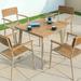 Corrigan Studio® Outdoor Leisure Tables & Chairs Plastic in Brown | 31.5 W x 31.5 D in | Wayfair 5E8882B3FCB44086BCA1A8EDFD42117B