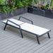 Marlin Outdoor Aluminum Chaise Lounge With Arms by LeisureMod