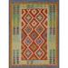 Multicolor Reversible Kilim Oriental Accent Rug Flatweave Wool Carpet - 4'2"x 5'6"