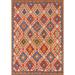 Southwestern Kilim Area Rug Hand-Woven Wool Carpet - 4'0"x 5'10"