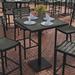 Indoor/Outdoor 32" Square Bar Height Dining Table with Poly Slats