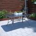 Outdoor living steel rectangular terrace dining table, charcoal