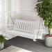 Outdoor White 2 Person Porch Swing is made of durable solid hardwood