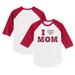 Youth Tiny Turnip White/Red Los Angeles Angels I Love Mom 3/4-Sleeve Raglan T-Shirt