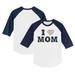 Youth Tiny Turnip White/Navy Milwaukee Brewers I Love Mom 3/4-Sleeve Raglan T-Shirt