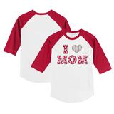 Youth Tiny Turnip White/Red Philadelphia Phillies I Love Mom 3/4-Sleeve Raglan T-Shirt