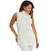 Plus Size Women's Cotton Cashmere Sleeveless Turtleneck Shell by Jessica London in Ivory (Size 30/32) Cashmere Blend Sweater