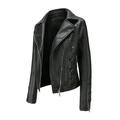 Dtydtpe Shacket Jacket Women High-Quality Zipper Casual Leather Soft Motorcycle Leather Jacket Coat Womens Long Sleeve Tops Winter Coats for Women