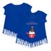 Girls Toddler Tiny Turnip Royal Texas Rangers Sundae Helmet Fringe T-Shirt