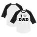 Youth Tiny Turnip White/Black Miami Marlins I Love Dad 3/4-Sleeve Raglan Logo T-Shirt
