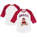 Infant Tiny Turnip White/Red Los Angeles Angels Teddy Boy Raglan 3/4 Sleeve T-Shirt