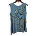 Disney Tops | Disney's Mickey Blue/Gold Tank Top Women's Size Medium With Open Fold Over Back | Color: Blue/Gold | Size: M