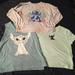 Disney Tops | 3 Disney Tees Stitch All Medium Crop Tops | Color: Blue/Green | Size: M